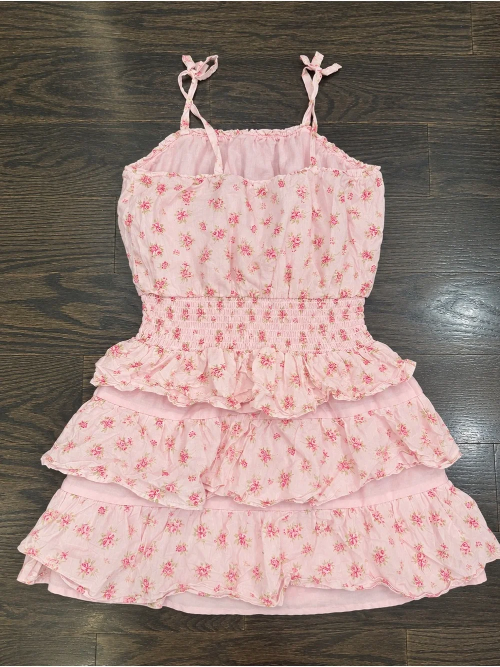 The Children’s Place Girls Pink Floral Tiered Sundress with Smocked Waist
